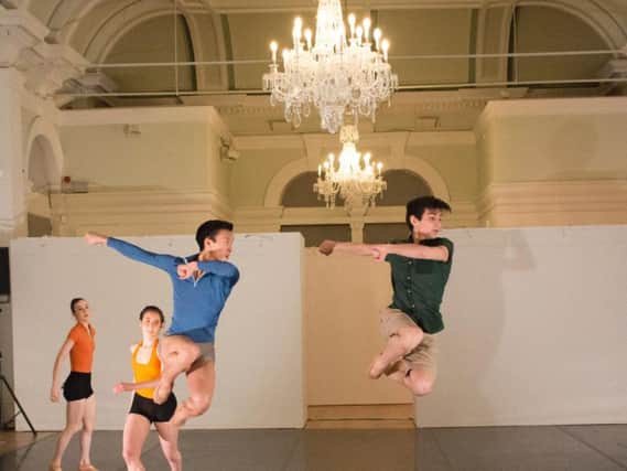 Ballet in the Gallery event - Matthew Koon and Filippo Di Vilio performing in Mariana Rodrigues' Basket People. (Picture by Lauren Godfrey)