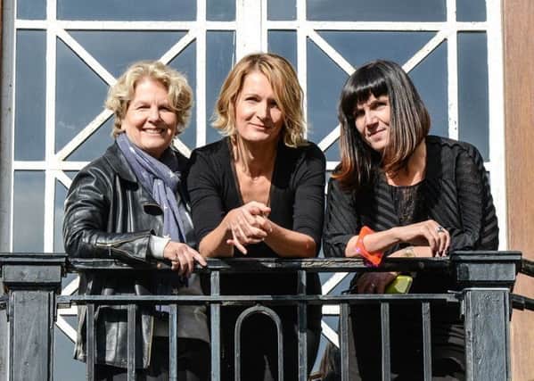 Sandi Toksvig with fellow founding members of the Women's Equality Party Sophie Walker and Catherine Mayer.