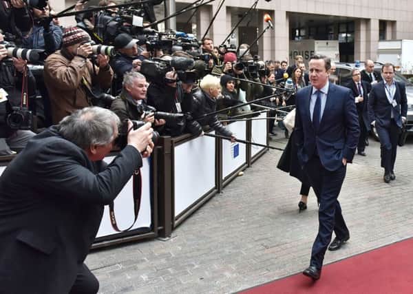 David Cameron, arriving at the EU summit.