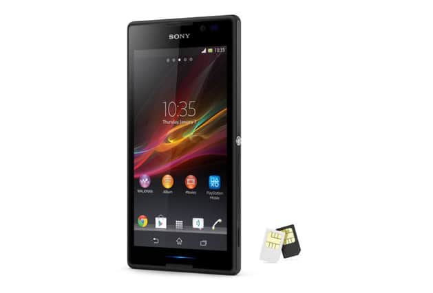 This Sony Xperia can take a second SIM card - it's like having two phones in one hahdset