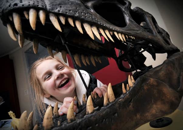 The Scarborough  Rotunda Museum has a Fossil half term  fun day Megan Carney gets up close and personal with a primeval predator from the past. pic Richard Ponter