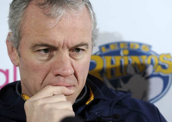 Leeds  Rhinos' coach Brian McDermott at this morning's World Club Challenge press conference.