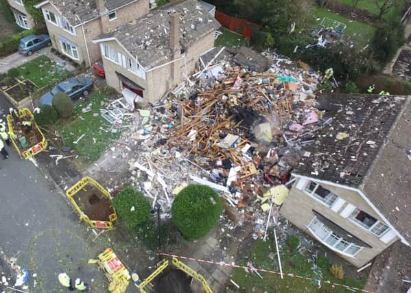Aerial view of the house in York which exploded in a gas  ROSS PARRY
