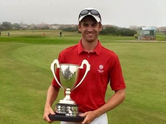Yorkshire champion Jamie Bower with the Southern Cape Open trophy.