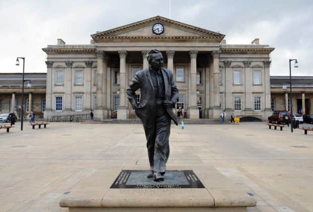 The Harold Wilson statue in Huddersfield.