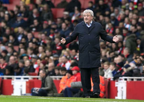 Hull City manager Steve Bruce, on the touchline during the FA Cup fifth round match against Arsenal at The Emirates Stadium on Saturday.