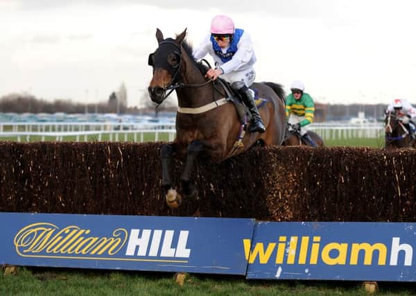 Night In Milan, pictured being ridden to victory by James Reveley in the William Hill Grimthorpe Chase Handicap Steeple Chase at Doncaster (Picture: Nigel French/PA Wire).