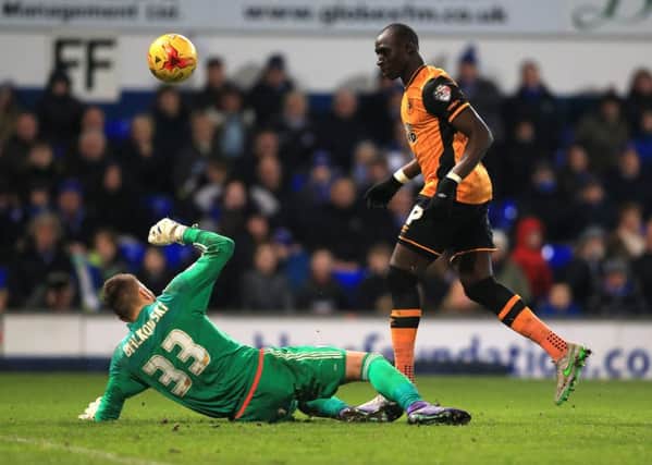 ON TARGET: Hull City's Mohamed Diame scores his side's winning goal against Ipswich Town. Picture: Nigel French/PA.