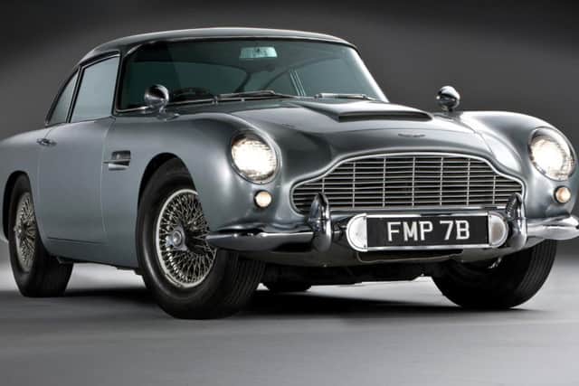 The 1964 Aston Martin DB5, which was driven by Sean Connery in Goldfinger and Thunderball.