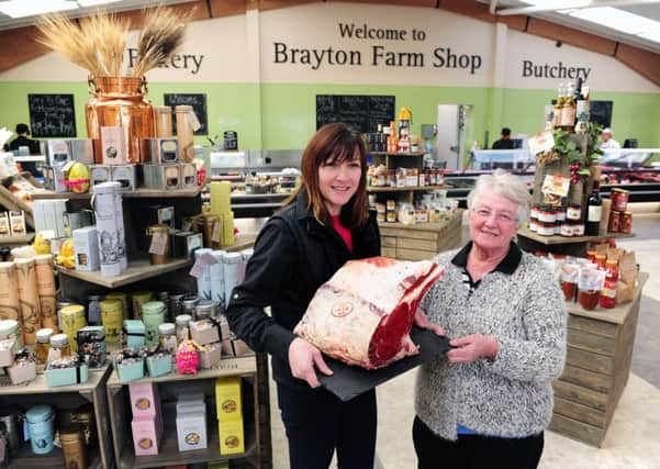 Tina and  Lillian Hirst, pictured at Brayton Farm Shop, Mill Lane, Brayton, near Selby.  Picture: Jonathan Gawthorpe