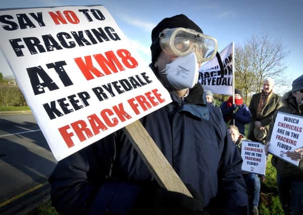 A fracking protest at Knapton.