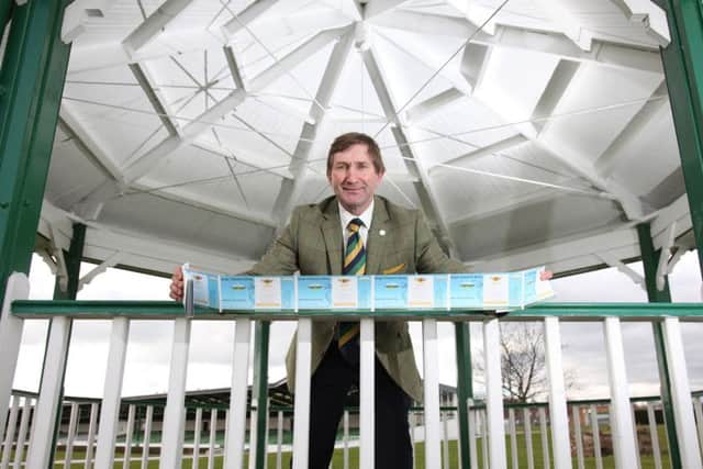 Charles Mills, show director of the Great Yorkshire Show as tickets for this years event go on sale, shown sporting the first of the limited edition Yorkshire Agricultural Societys tweed jackets.