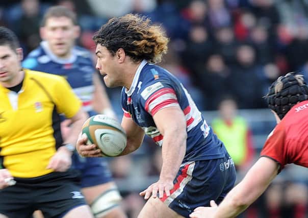 Doncaster Knights' Latu Makaafi scored against the Pirates. Picture: Scott Merrylees