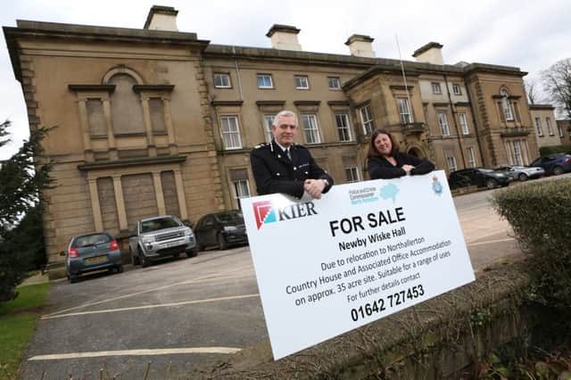 Chief Constable Dave Jones and police and crime commissioner Julia Mulligan outside the North Yorkshire Police headquarters in Newby Wiske