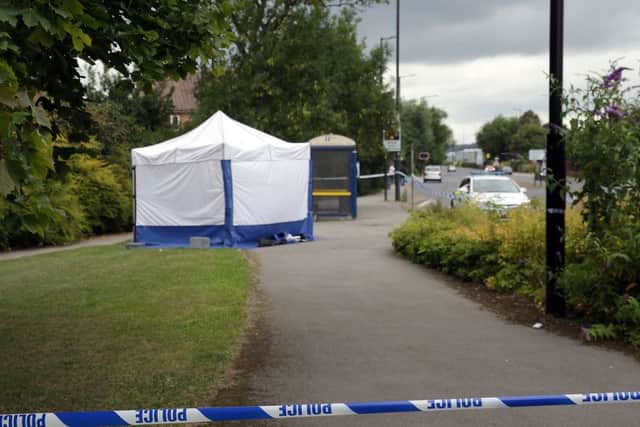 A police tent at the scene of the assault on Mushin Ahmed. Picture: Ross Parry Agency