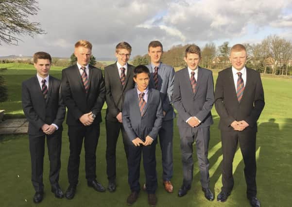 The Hallamshire squad (back row, l-r): Julian Wood, Tom Bradley, Alex Fox, Tom Naylor, Barclay Brown and Elliott Brown; (front row) Louie Hinchliffe