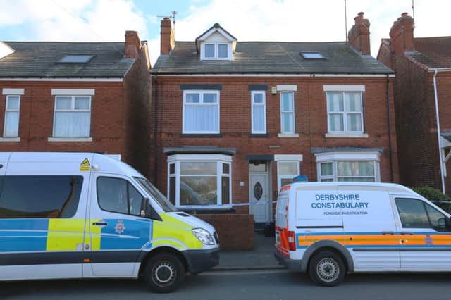A police forensic team outside 22 Station Road in Shirebrook, where the bodies of two women were found on Friday night. Picture: Ross Parry Agency
