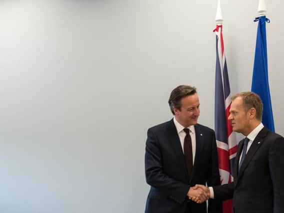 David Cameron and President of the EU Council Donald Tusk.