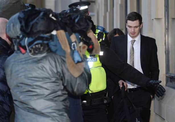 Former Sunderland and England footballer Adam Johnson leaves Bradford Crown Court where he has been found guilty of one count of sexual activity with a child. Picture: Anna Gowthorpe/PA Wire