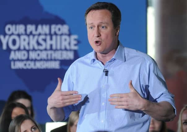 David Cameron pictured giving a speech in Leeds last year.