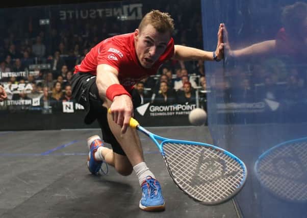 Nick Matthew, injury forced him to concede in the final of the Windy City Open in Chicago.