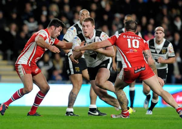 Salford City Devils, in action at Hull FC last month. Picture: Bruce Rollinson.