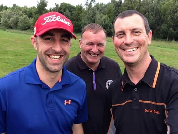 Hornsea GC's Joe Palmer, Chris Wilson and Leigh Gawley, who raised over 3,000 by playing 100 holes in a day last summer. This year Palmer and Gawley will attempt to play 150.