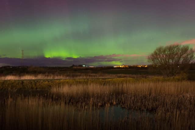 The Northern Lights, or Aurora Borealis, shine over Great Park in Newcastle. (Picture: Tom White/PA Wire)