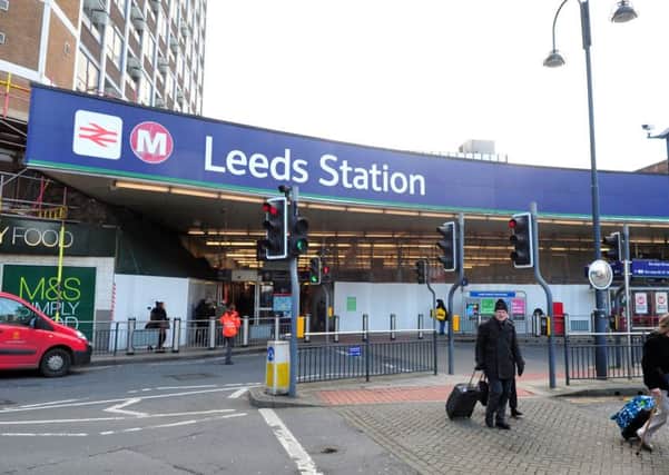 A student was left bleeding after being punched in the face at Leeds station