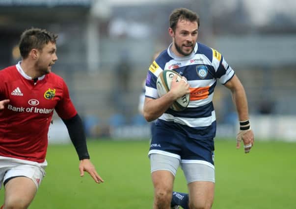 IN AT THE DOUBLE: Andy Forsyth crossed twice as Yorkshire Carnegie secured a four-try bonus point win at Moseley. Picture: Steve Riding.