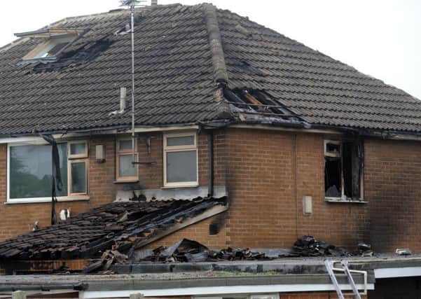 The house in Farfield Court, Garforth, was badly damaged in the blaze