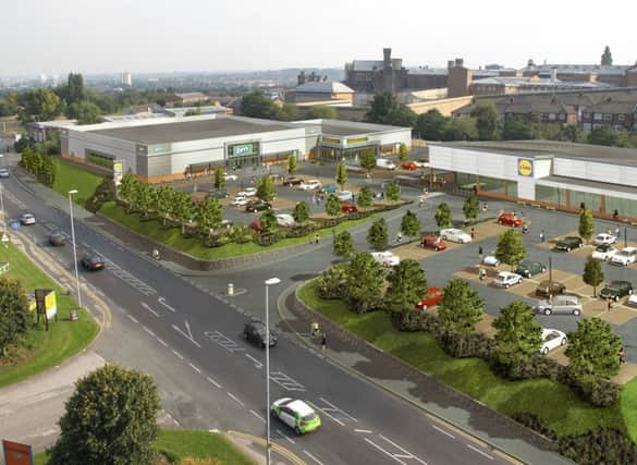 An artist's impression of the new retail park in Armley, near Leeds
