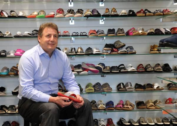 Stuart Paver of Pavers Shoes in their  showroom  at Upper Poppleton in York .