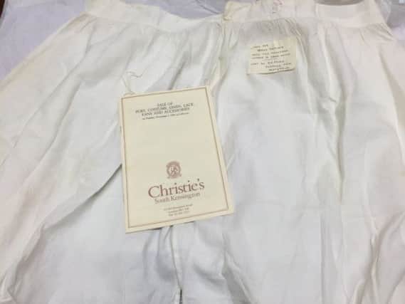 The undergarments as they appear in the auctioneer's catalogue