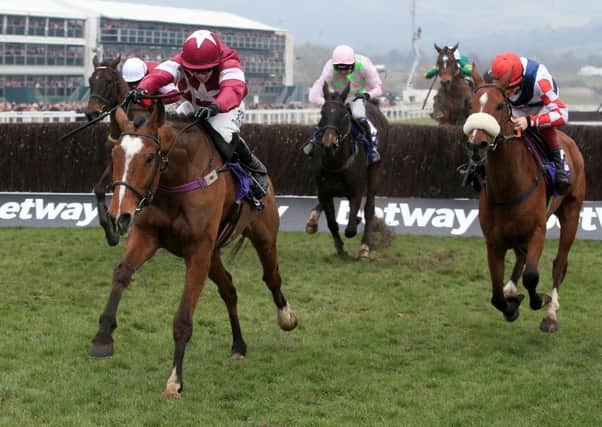 Don Poli ridden by Bryan Cooper (left) wins the RSA Chase on Ladies Day last year.