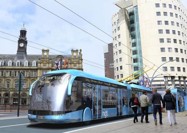 Image of how the NGT trolleybus in Leeds might look.   (photo: NGT).