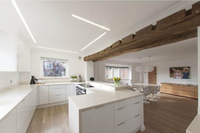 The kitchen had a facelift with recessed strip lights and new Corian worktops