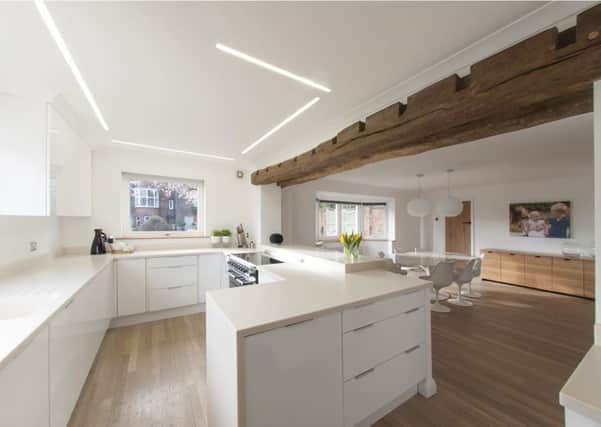 The kitchen had a facelift with recessed strip lights and new Corian worktops
