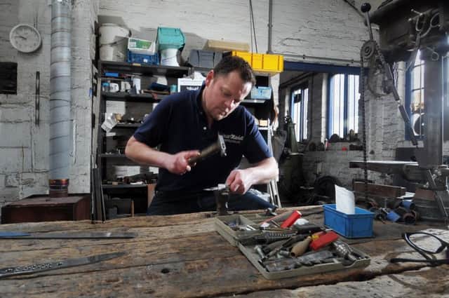 Sheffield knifemaker Stuart Mitchell  atPortland Works, Randall Street. Picture by Tony Johnson