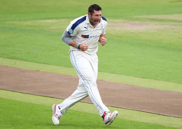 Yorkshire's Tim Bresnan, who took 1-22 from nine overs against Lancashire in Dubai. Picture: Alex Whitehead/SWpix.com