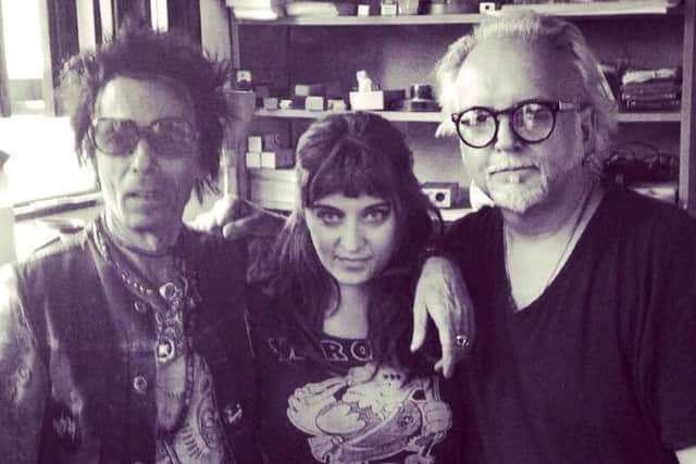 Lisa Ronson with Earl Slick, left, and Reeves Gabrels.