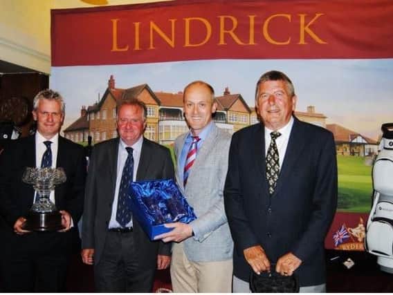 2015 Lindrick Corporate Classic winners Allianz, l-r, Jon Simpkin, Max Brigham, Richard Cox and David Allsopp.