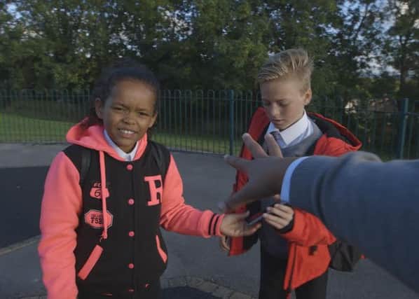 An image from the awareness film 'Alright Charlie'. It is unclear whether the young victim is a boy or girl.