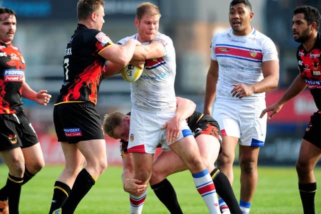 Danny Washbrook, in action for Wakefield Wildcats against Bradford Bulls last year. Picture: James Hardisty.