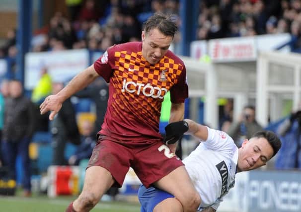 BIG DOUBT: Bradford City flank player Tony McMahon damaged his hamstring in the victory over Doncaster. Picture: Tony Johnson
