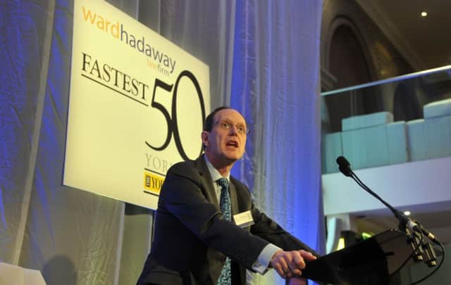 Former head of the CBI John Cridland speaking at The Yorkshire Post/Ward Hadaway Fastest 50 Awards, at Aspire in Leeds.  Picture by Tony Johnson