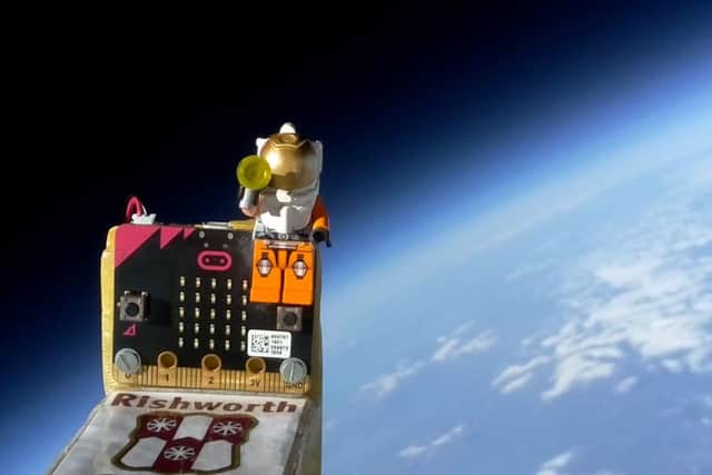 Rishworth School Space Programme's module in the stratosphere.