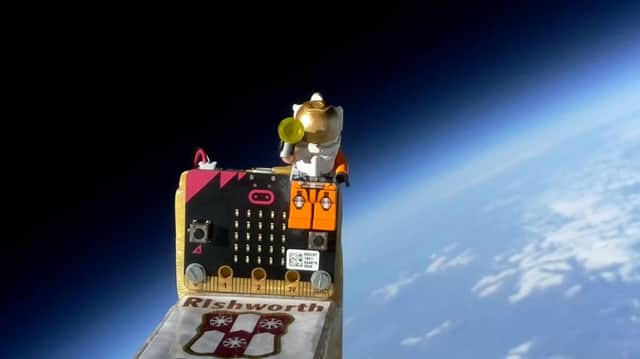 Rishworth School Space Programme's module in the stratosphere.