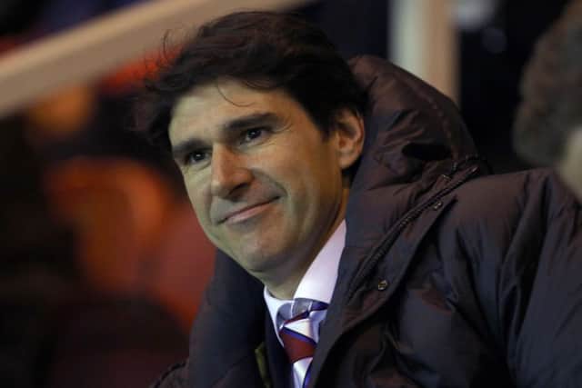HAPPY: Middlesbrough manager Aitor Karanka at the Riverside Stadium on Friday night. Picture: Richard Sellers/PA .