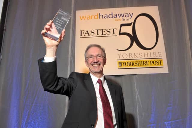 Terry Dunn, chief executive of ESP Systex Group, celebrates winning the fastest growing large business and fastest growing overall business at the Yorkshire Fastest 50 Awards 2016.   ABOVE:     Advanced Supply Chain, the winners of the medium business category.  lEFT: Pet Brands, the winner of the small business category at the awards, which were held at Aspire in Leeds.